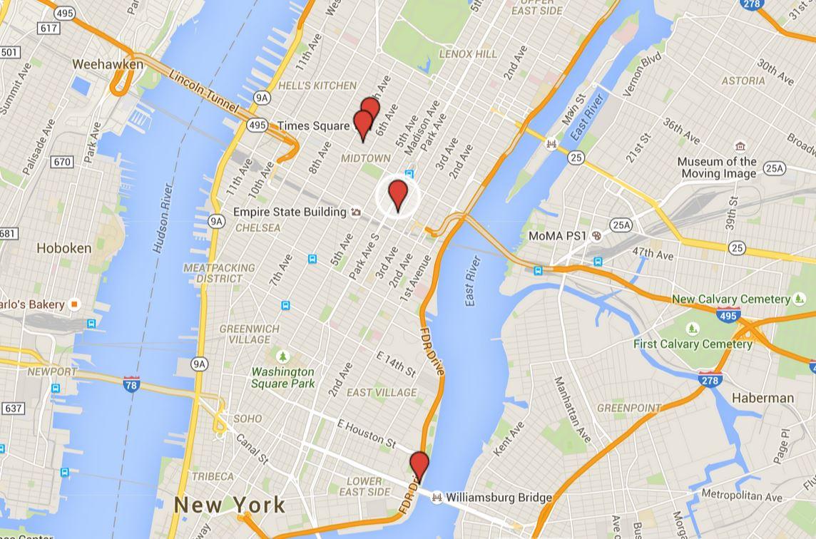 Venues for the USA Tour 2015